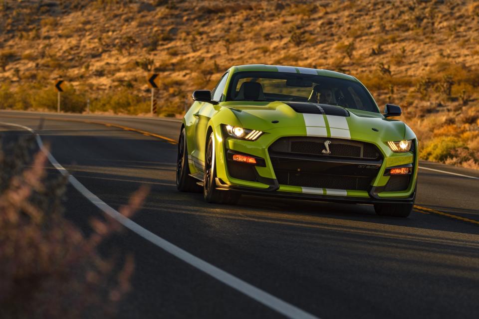 <p>The Shelby GT500 is the quickest, fastest, and most capable Mustang on sale right now. With a supercharged V-8 packing 760 horsepower under the hood, it can outrun pretty much anything else on the road. And thanks to clever suspension tuning, grippy tires, and a fast-shifting dual-clutch transmission, it's not half-bad on track either. </p><p>Ford has released dozens of high-res pictures for us to gawk at. Here they are, all in one place. </p>