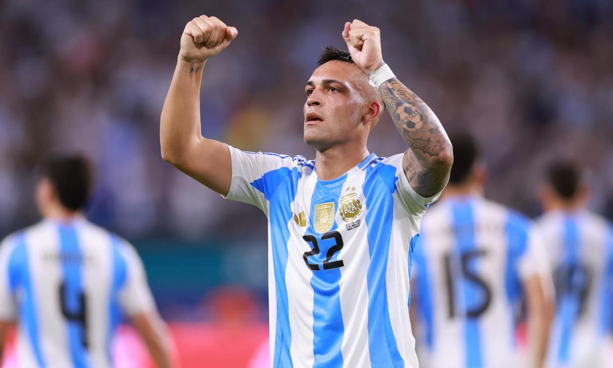 <span>Lautaro Martínez has scored four goals in three games at Copa América.</span><span>Photograph: Héctor Vivas/Getty Images</span>