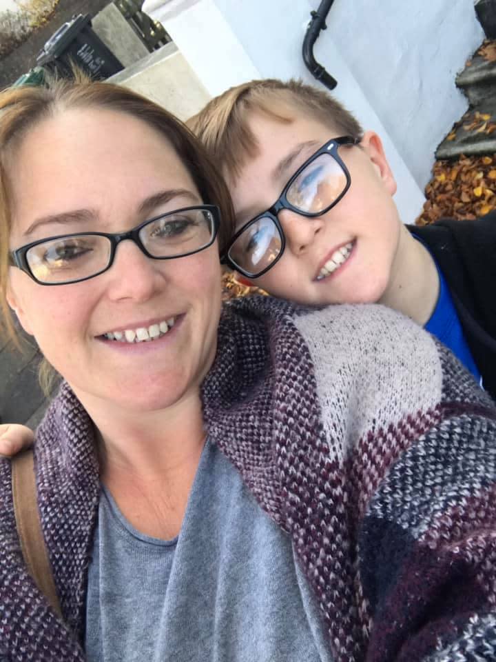 Mason Warwick, pictured here with his mum, Kelly. (Facebook)