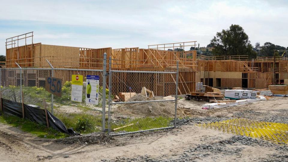 The Springhill Suites by Marriott hotel project off El Camino Real in Grover Beach is starting to take shape after around two decades in development Feb. 23, 2024.