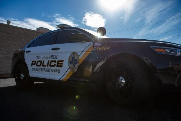 A police vehicle is parked outside of the EPPD headquarters.