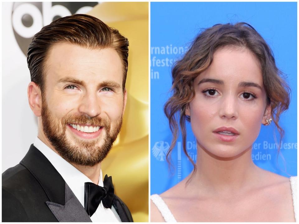 Chris Evans (left) and Alba Baptista (right) are reportedly dating (Getty)
