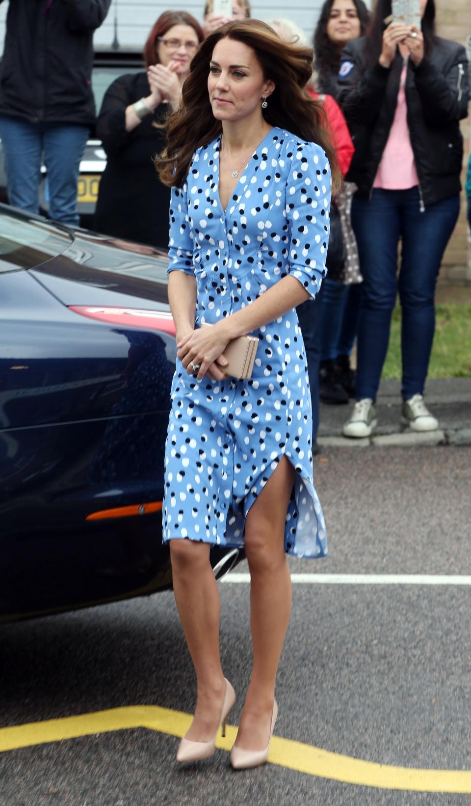 The Duchess of Cambridge wore the dress at Steward's Academy on September 16, 2016. (Getty Images)