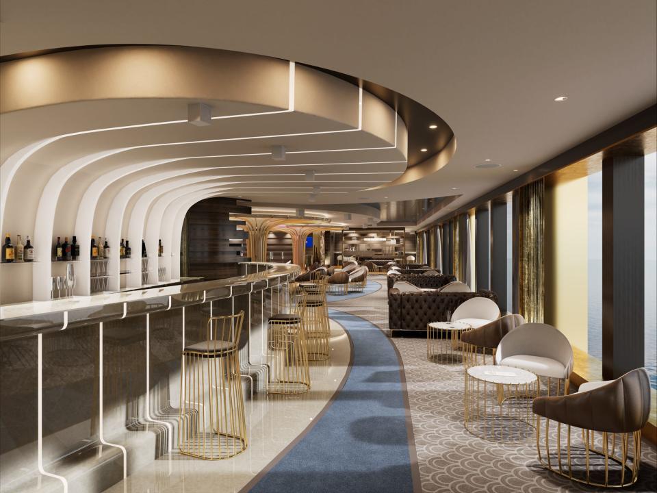 A rendering aboard Explora Journeys' cruise ship.