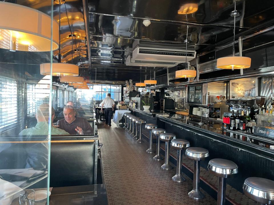 The retro vibe interior of Trattoria Vivolo in Harrison. Photographed Jan. 2024