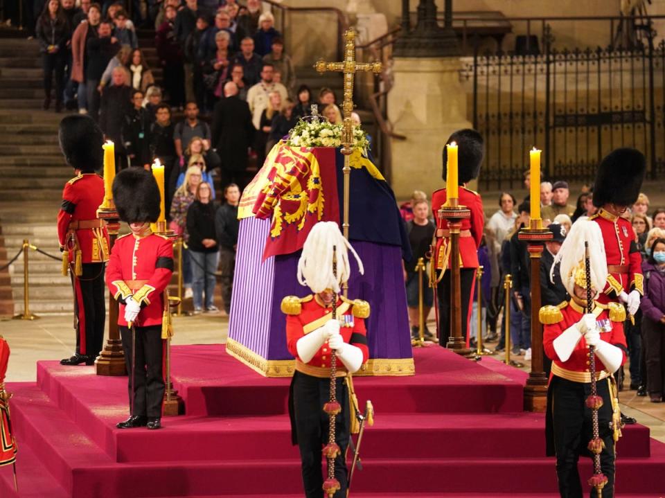 The Queen lying in state (James Manning/Pool via AP)