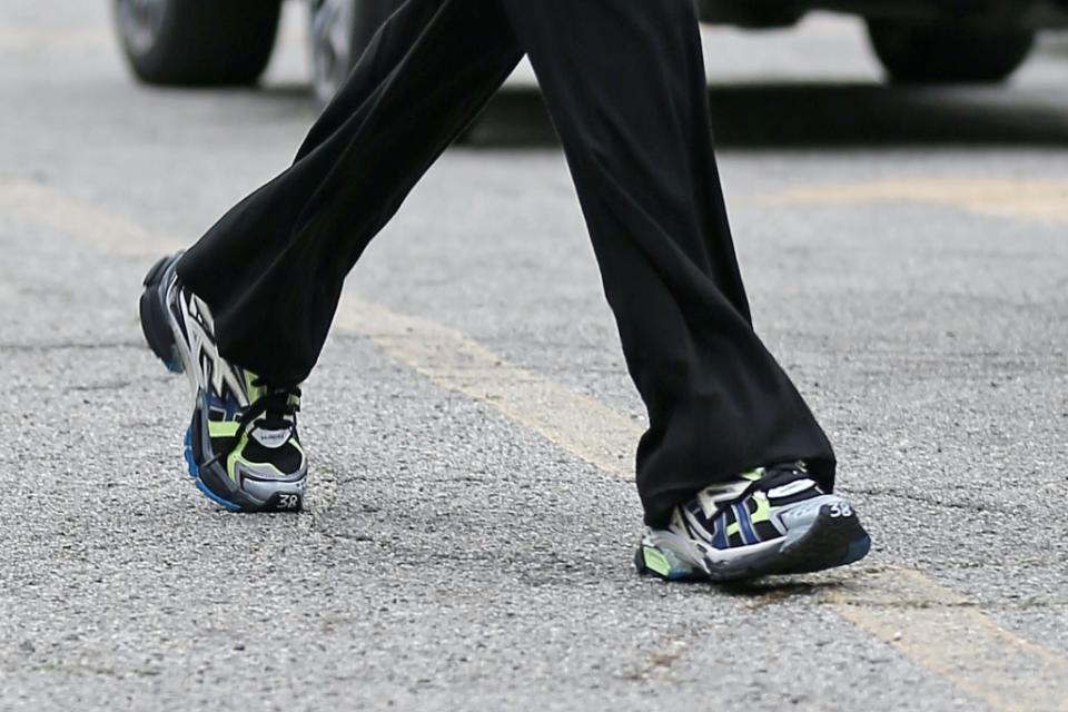 A closer look at Bieber’s sneakers. - Credit: TheCelebrityfinder/MEGA