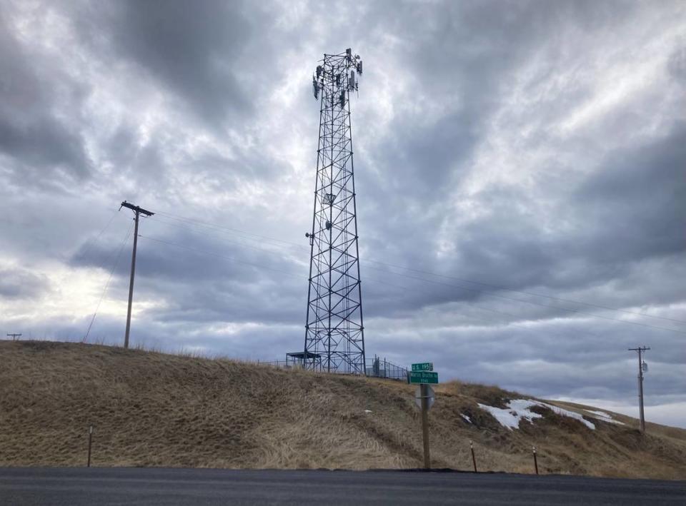 A cellphone tower near Colton, Washington, which is along the route that authorities alleged Bryan Kohberger took back to Moscow.