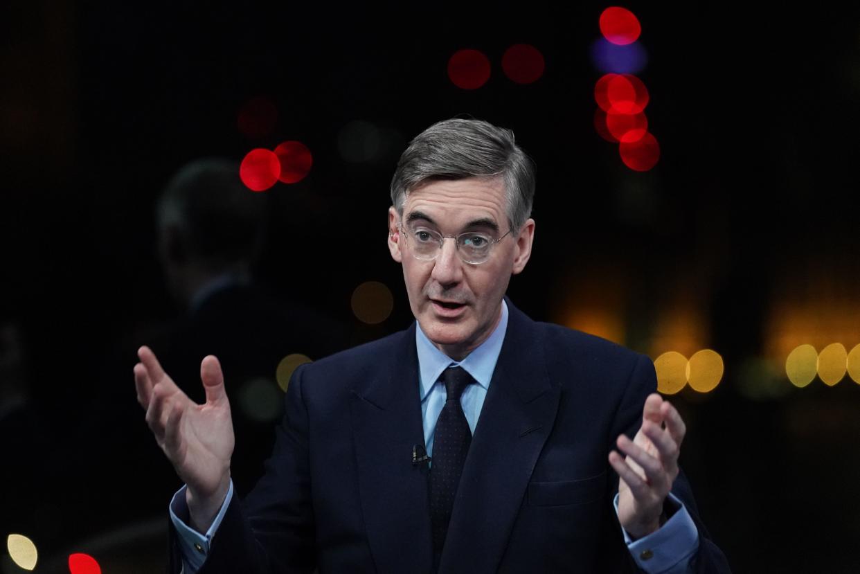 Jacob Rees-Mogg in the studio at GB News during his new show Jacob Rees-Mogg's State of The Nation. Picture date: Monday February 27, 2023.