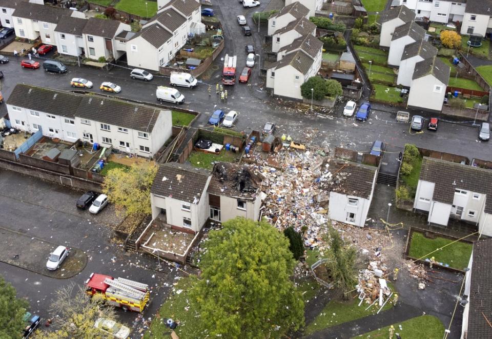 The scene of the blast in Gorse Park, in the Kincaidston area of Ayr (PA Wire)