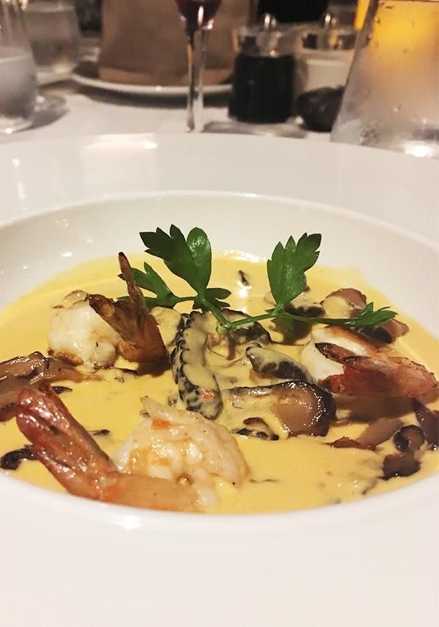 This Thai coconut seafood red curry was honestly the best thing I had the entire trip! Source: Supplied