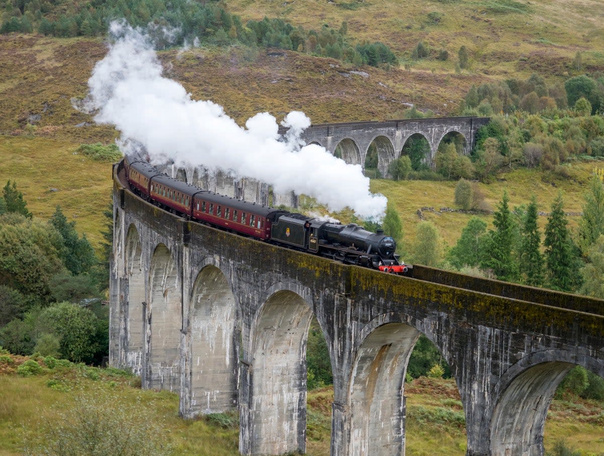 The Jacobite Steam Train on one of its runs through Scotland  (Getty Images)