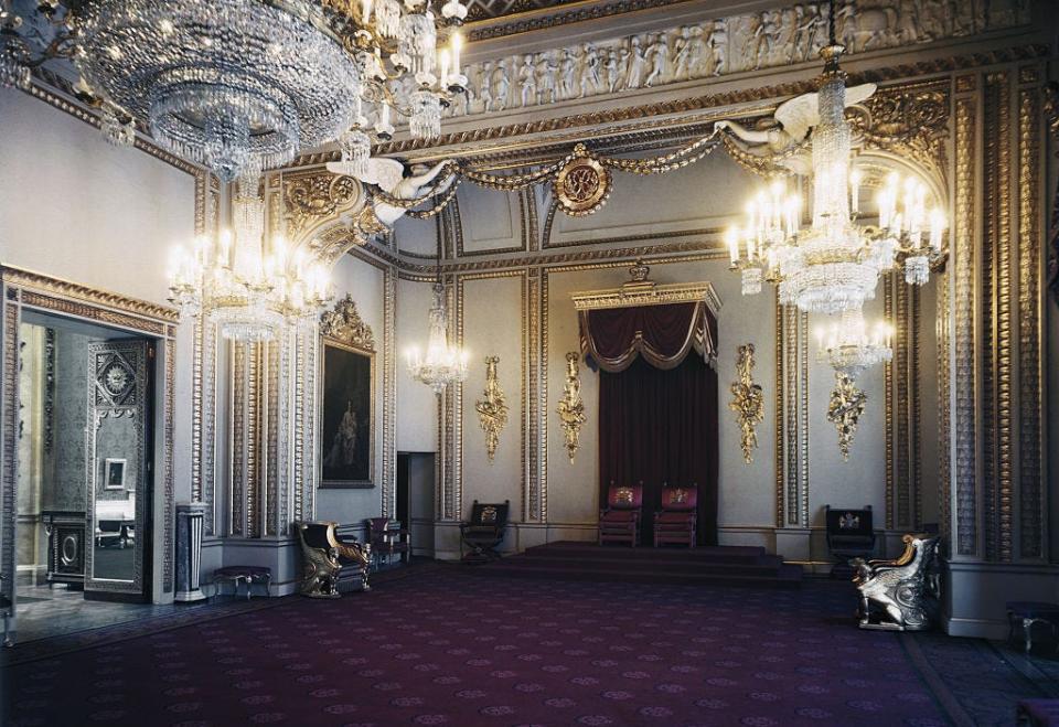 <p>The deep red carpeting and ornate decor of the Throne Room looks straight out of a movie. The space is often used as a venue for smaller events. </p>