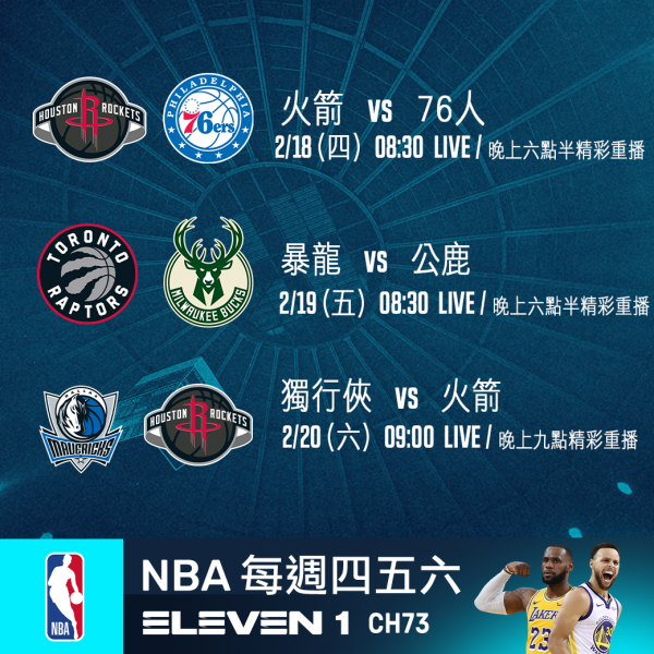 0218-0220NBA單週賽事。官方提供