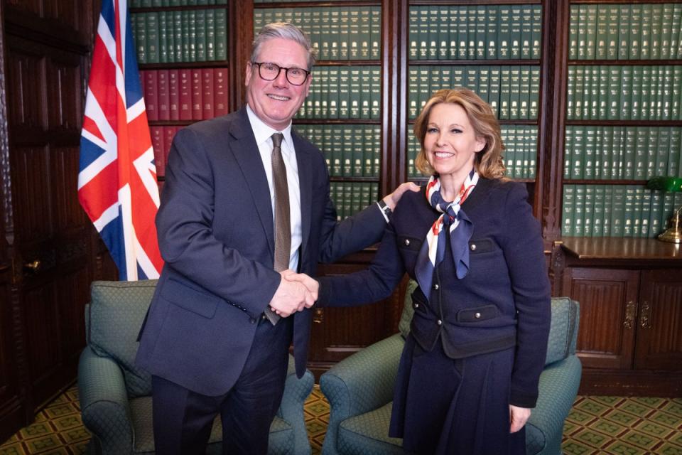 Labour leader Sir Keir Starmer with former Tory MP Natalie Elphicke in his parliamentary office (Stefan Rousseau/PA) (PA Wire)