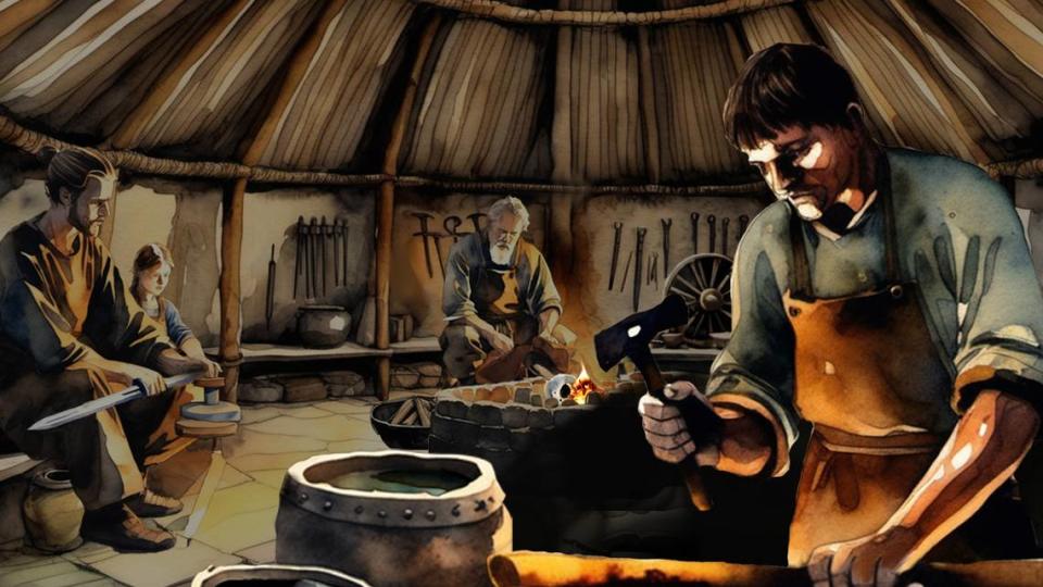 A digital reconstruction of what the ancient blacksmith workshop might have looked like. Photo from DigVentures