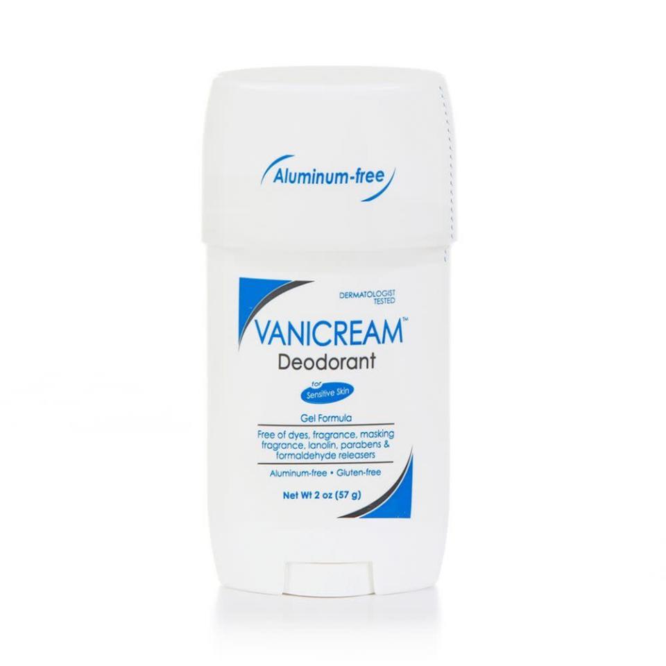 <p><strong>Vanicream</strong></p><p>amazon.com</p><p><strong>$9.99</strong></p><p><a href="https://www.amazon.com/dp/B07BKCL9RR?tag=syn-yahoo-20&ascsubtag=%5Bartid%7C10051.g.39573242%5Bsrc%7Cyahoo-us" rel="nofollow noopener" target="_blank" data-ylk="slk:Shop Now" class="link ">Shop Now</a></p><p>For people with extremely sensitive skin, this deodorant is free of all the irritants present in traditional formulas; it doesn't contain any dyes, scents, clays, or minerals. Instead, you'll be left with only the good stuff: pleasant-smelling underarms.</p>