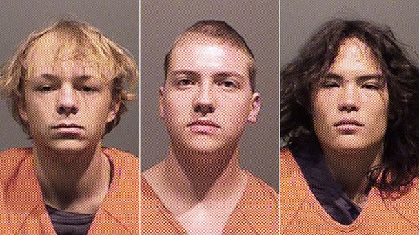 PHOTO: Joseph Koenig, Nicholas &#39;Mitch&#39; Karol-Chik and Zachary Kwak were arrested for first-degree murder, with extreme indifference, after allegedly throwing large landscaping rocks toward at least seven cars on Colorado roads. (Jefferson County Sheriff&#39;s Office)
