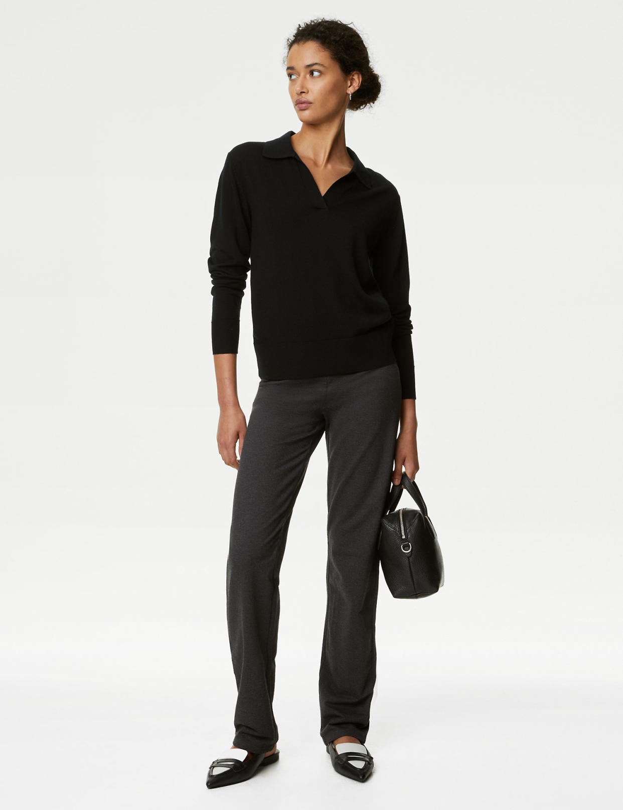 The charcoal version are ideal for the office, teamed with a smart blouse of collared knitwear. (Marks & Spencer)