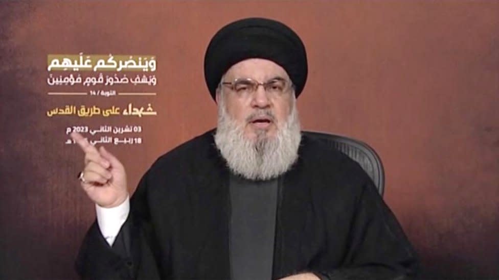 Still from a speech by Hassan Nasrallah (file photo)