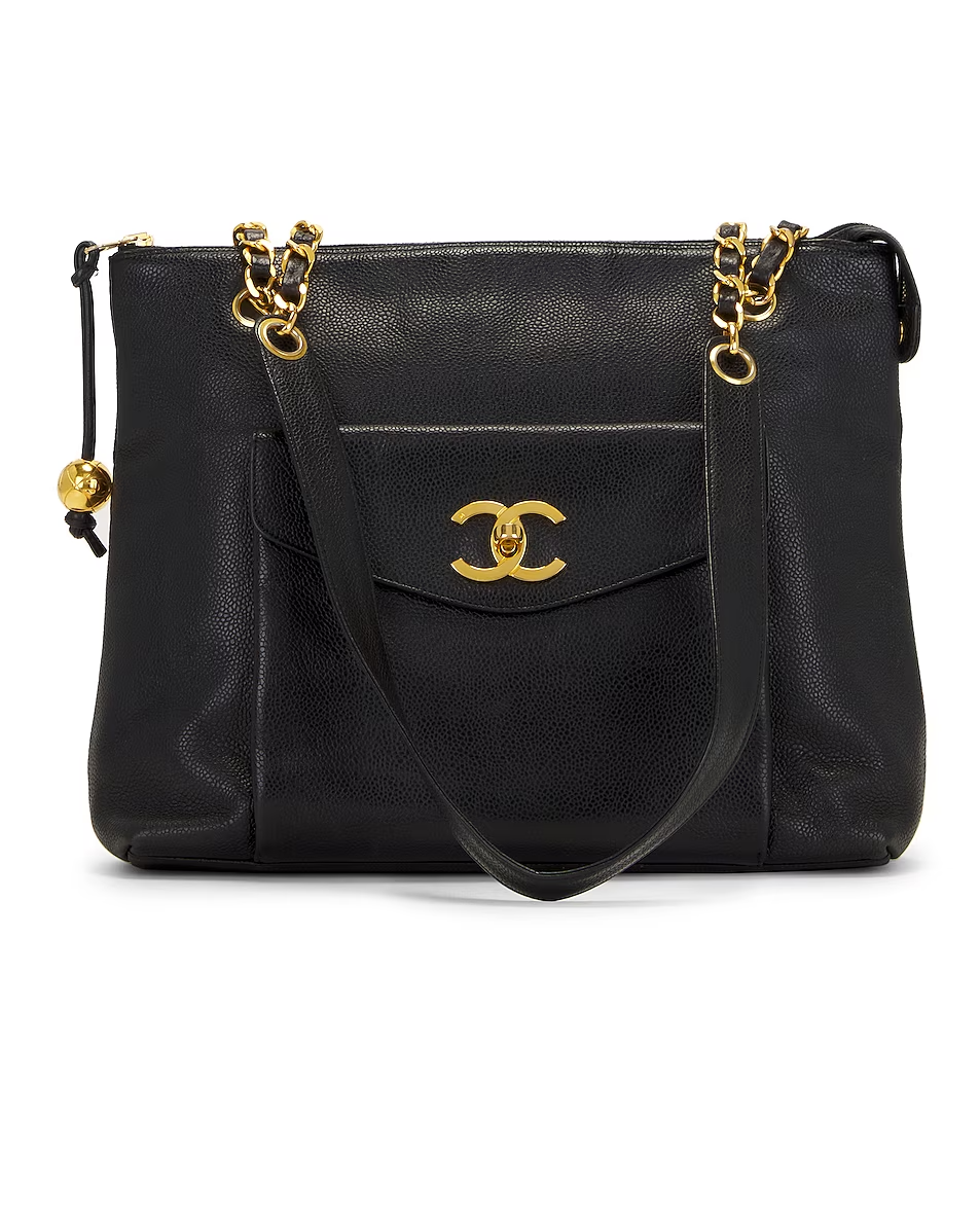 Chanel Caviar Chain Tote Bag