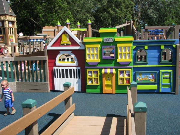 The Imagination Station playground in Oconomowoc's Roosevelt Park features many attractions in an all-inclusive design. The playground was built in 2009 by volunteers.