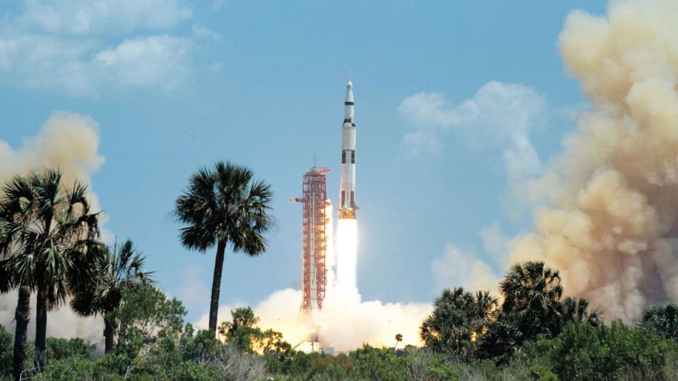 the apollo 16 space vehicle is launched from kennedy space center