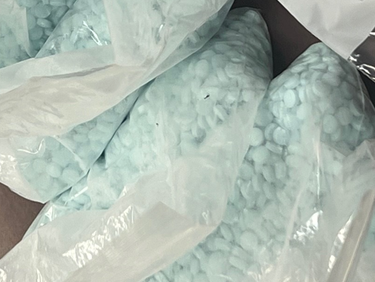 Some of the more than 10,000 fentanyl pills seized by the Evansville Police Department Thursday during a narcotics investigation that also led to the seizure of more than $50,000 in drug proceeds.