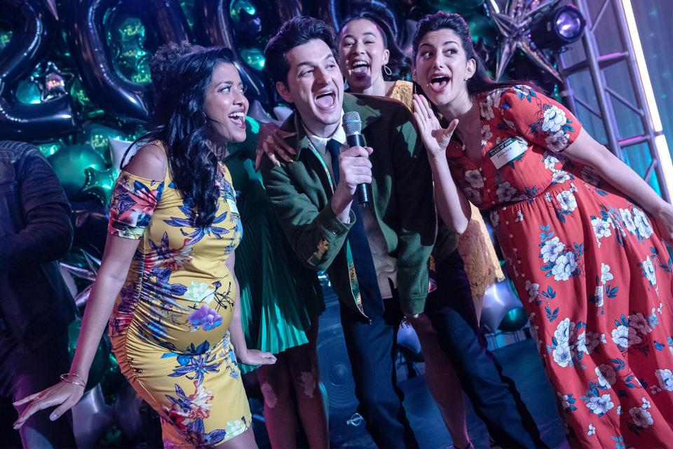 Tiya Sircar, Ben Schwartz and Ayden Mayeri in “The Afterparty,” now streaming on Apple TV+.