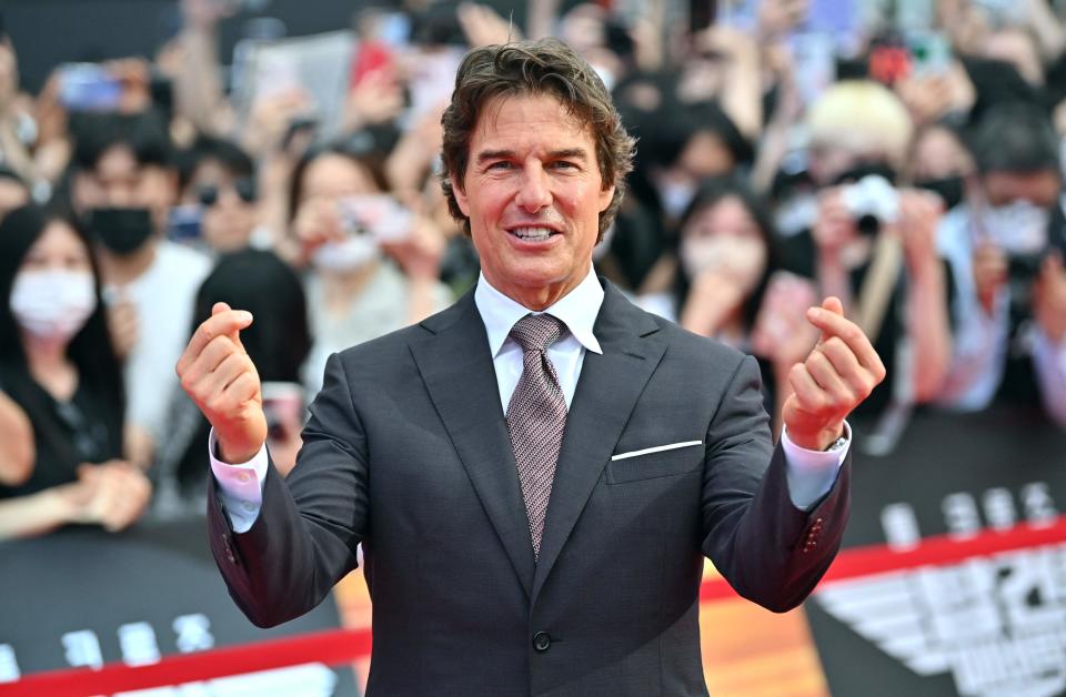 Actor Tom Cruise attends a red carpet event for the film "Top Gun: Maverick" in Seoul, South Korea, on June 19, 2022.