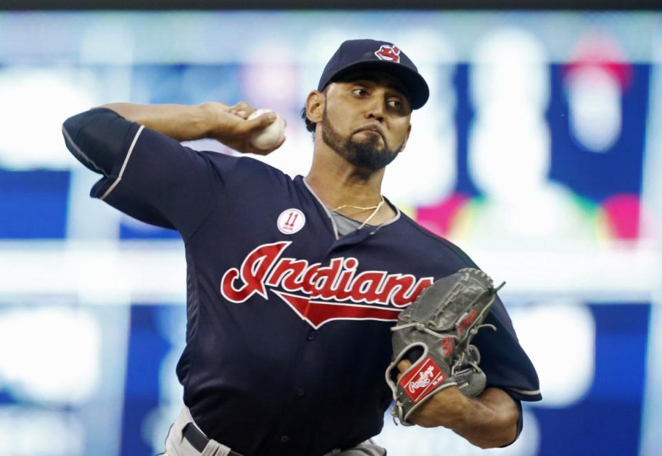 Danny Salazar is working his way toward a return in the World Series. (AP)