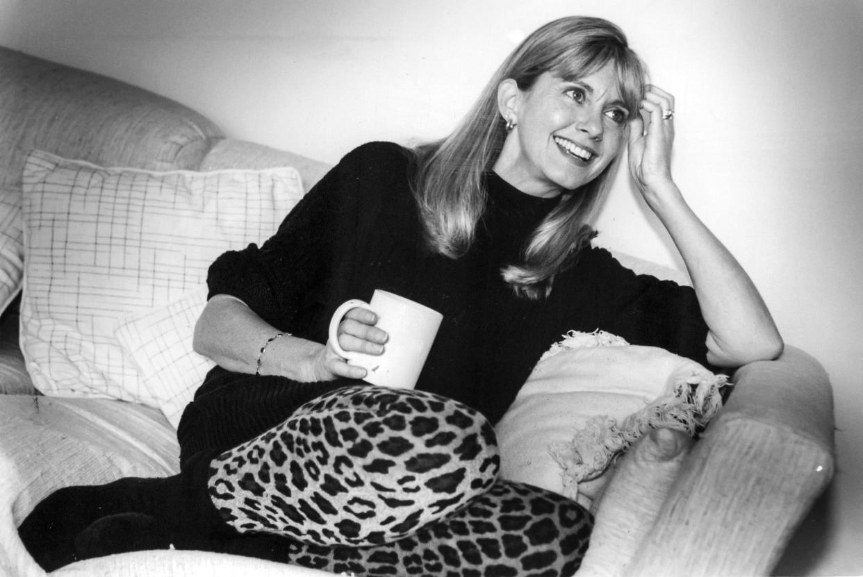 Singer and actress Olivia Newton-John in Sydney on July 6, 1993. (Tracey Haslam / Newspix via Getty Images file)