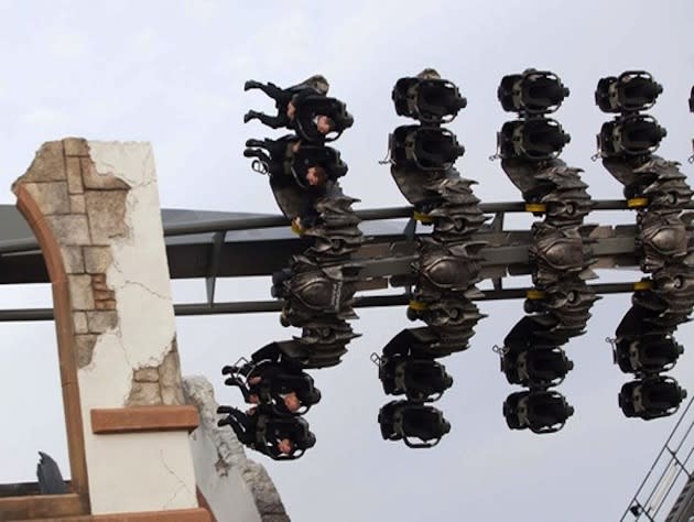 New winged roller coaster the Swarm rips the arms off crash test