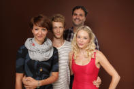 TORONTO, ON - SEPTEMBER 13: Actress Gretchen Lodge, Johnny Lewis, director Eduardo Sanchez and actress Alexandra Holden of "Lovely Molly" poses during the 2011 Toronto International Film Festival at the Guess Portrait Studio on September 13, 2011 in Toronto, Canada. (Photo by Matt Carr/Getty Images)