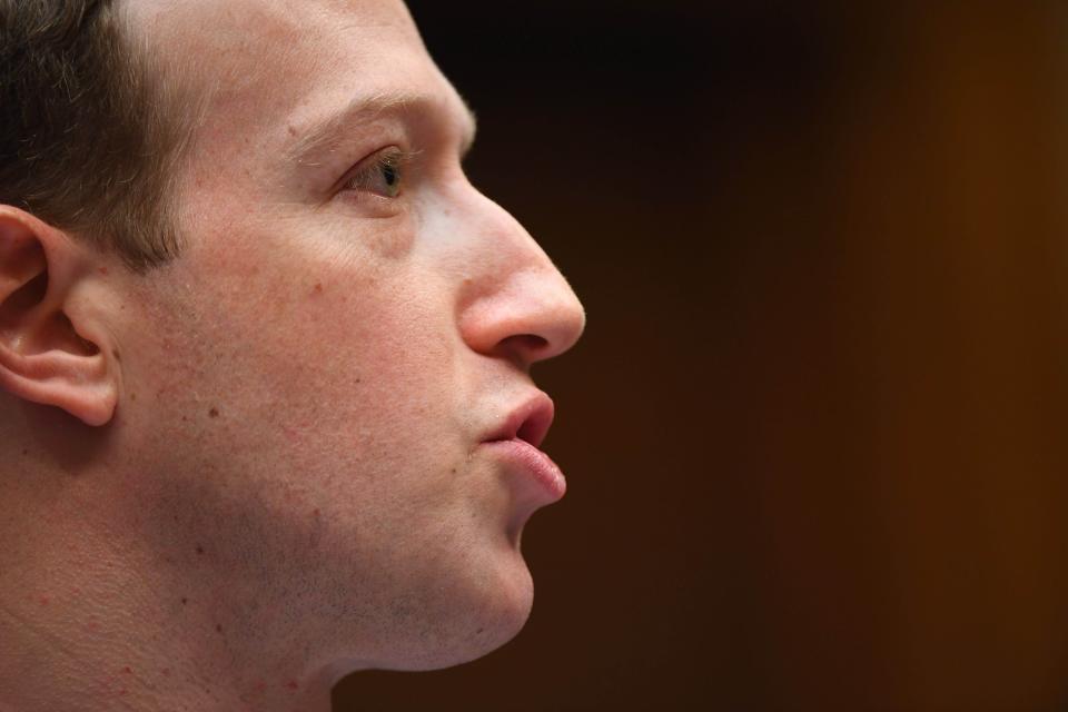 Facebook Facebook CEO Mark Zuckerberg testifies before the House Energy and Commerce Committee on April 11, 2018. 