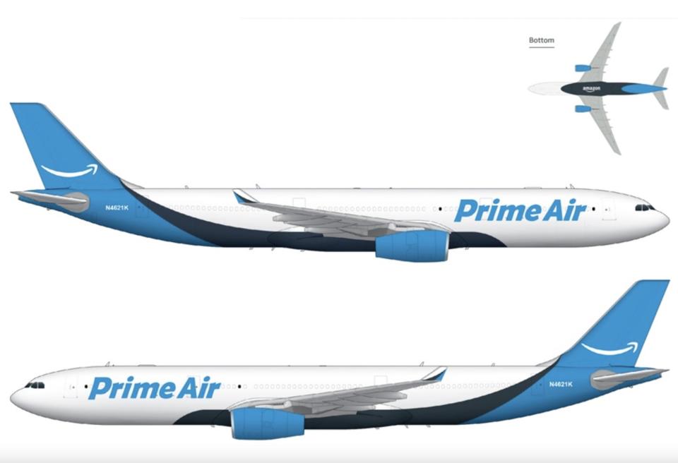 Rendering of Amazon's A330-300P2F.