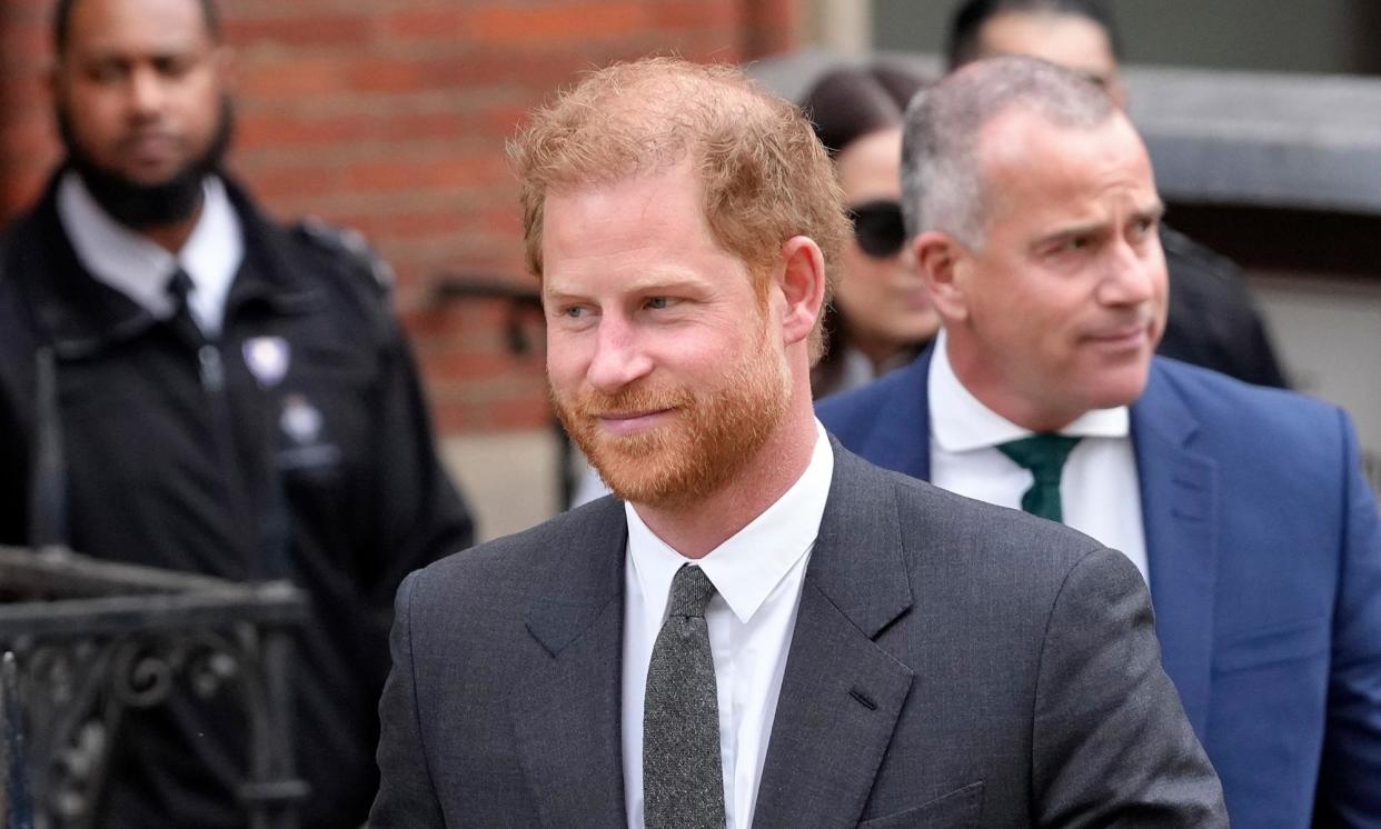 <span>Prince Harry leaving the Royal Courts of Justice in London after a hearing in March 2023.</span><span>Photograph: Kirsty Wigglesworth/AP</span>