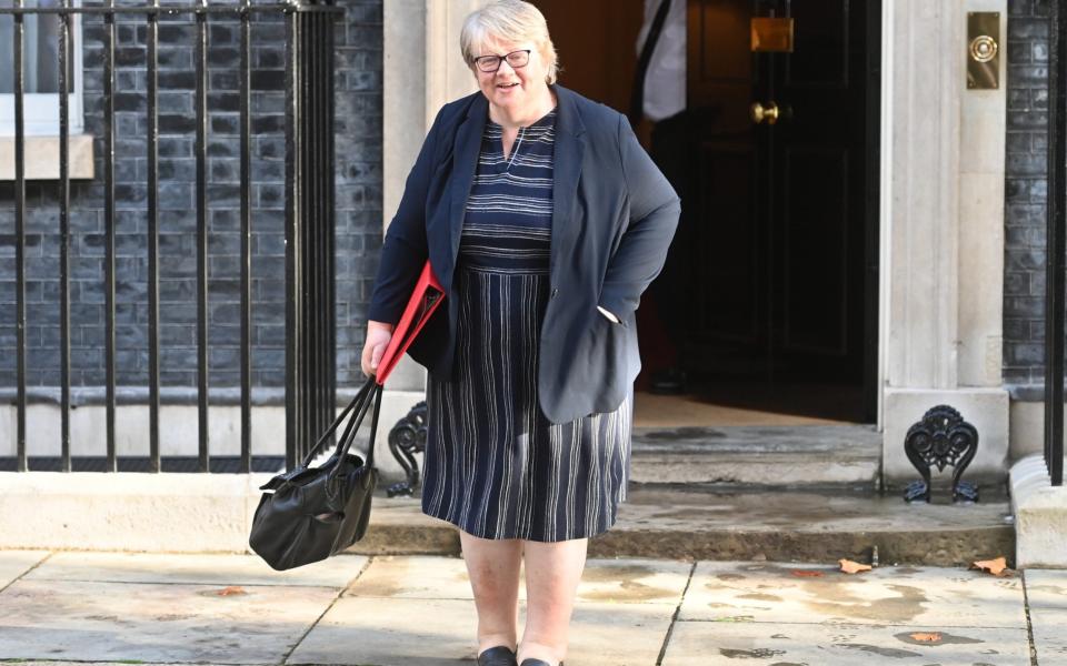 Therese Coffey, the Deputy Prime Minister, is pictured in Downing Street this morning  - Geoff Pugh for The Telegraph