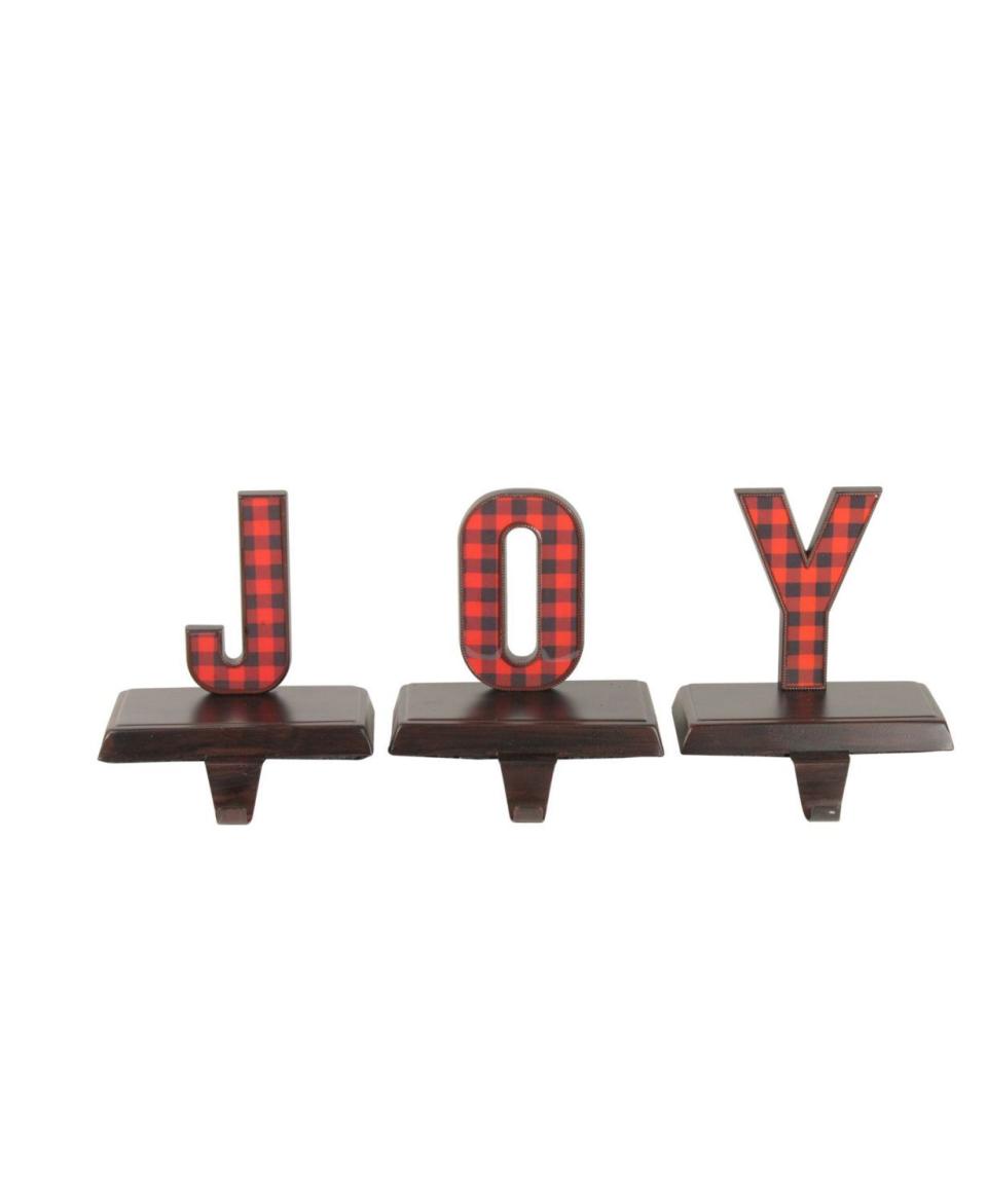 36) Buffalo Plaid Joy Christmas Stocking Holder