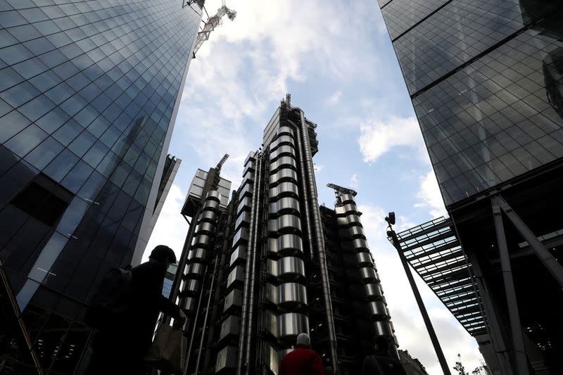 FILE PHOTO: The Lloyd's of London building is lit by winter sun in the City of London financial district in London