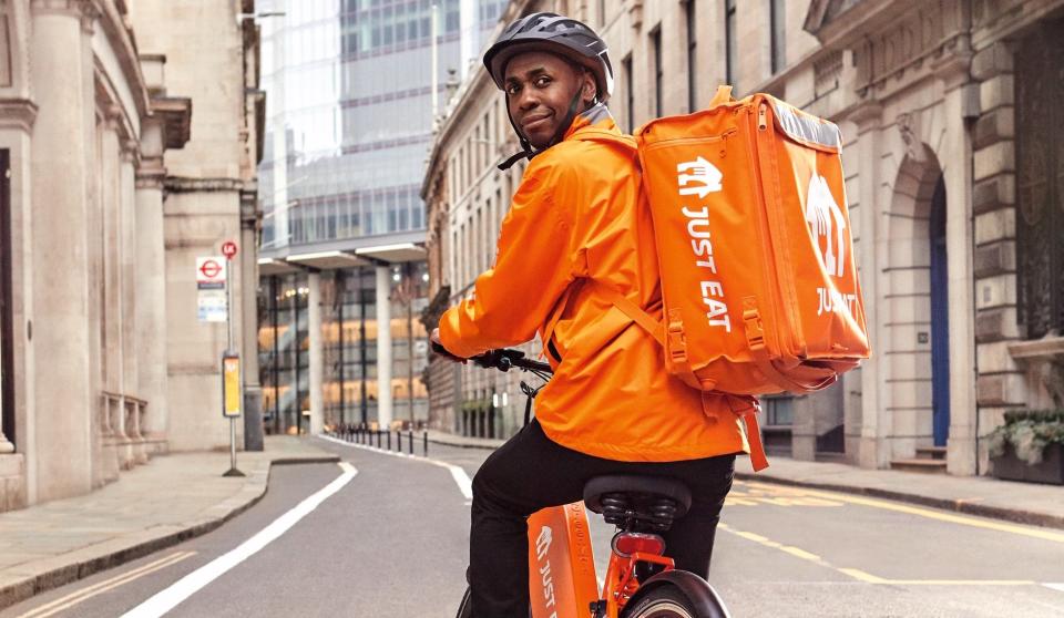 A Just Eat delivery driver in London (Just Eat - PR handout)
