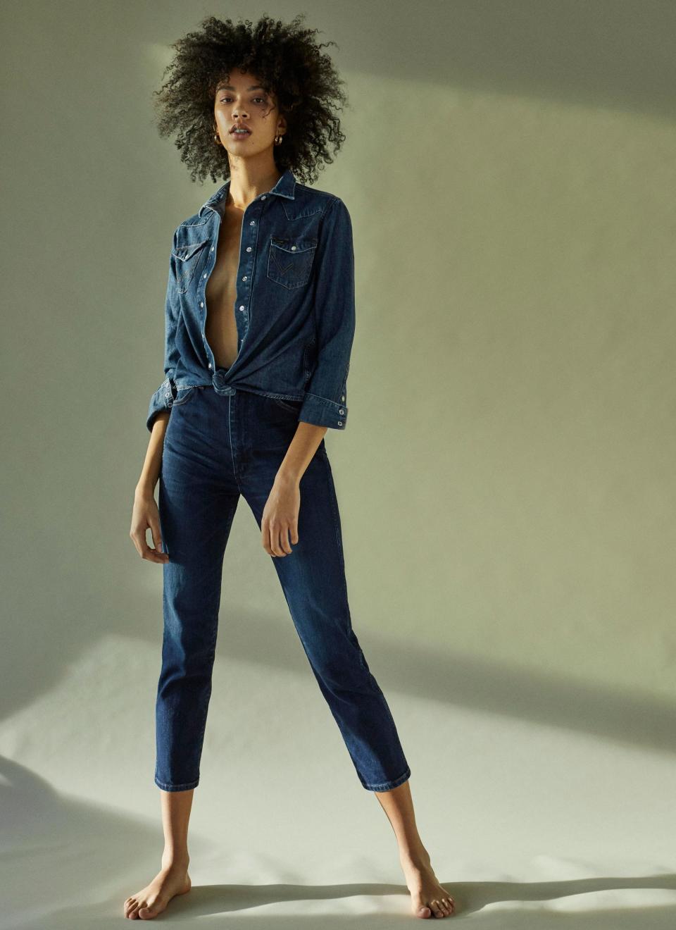 The Indigo Icons Western shirt, $109, and jeans, $149