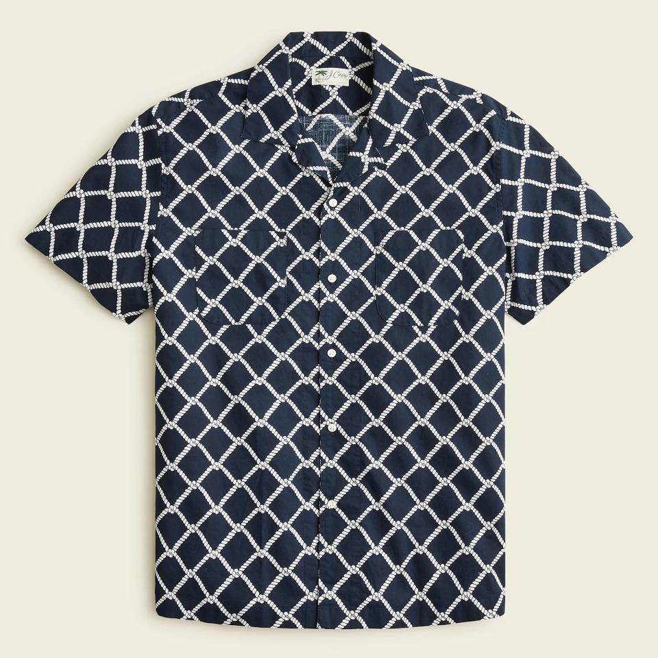 J. Crew Short-Sleeved Slub Cotton Camp Shirt