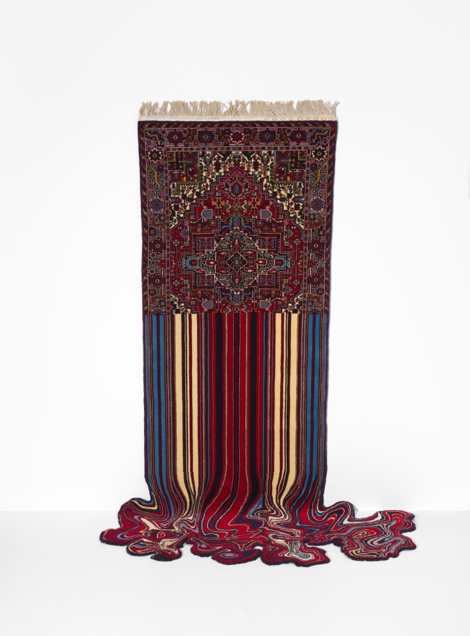 Faig Ahmed, Hal, 2016, handmade woolen carpet, ed. 2/3, 107” H x 64” W x 16” D; Courtesy of the Rodef Family Collection, San Diego, Calif.