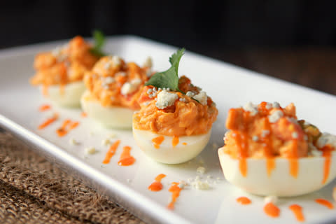 Buffalo Chicken Deviled Eggs