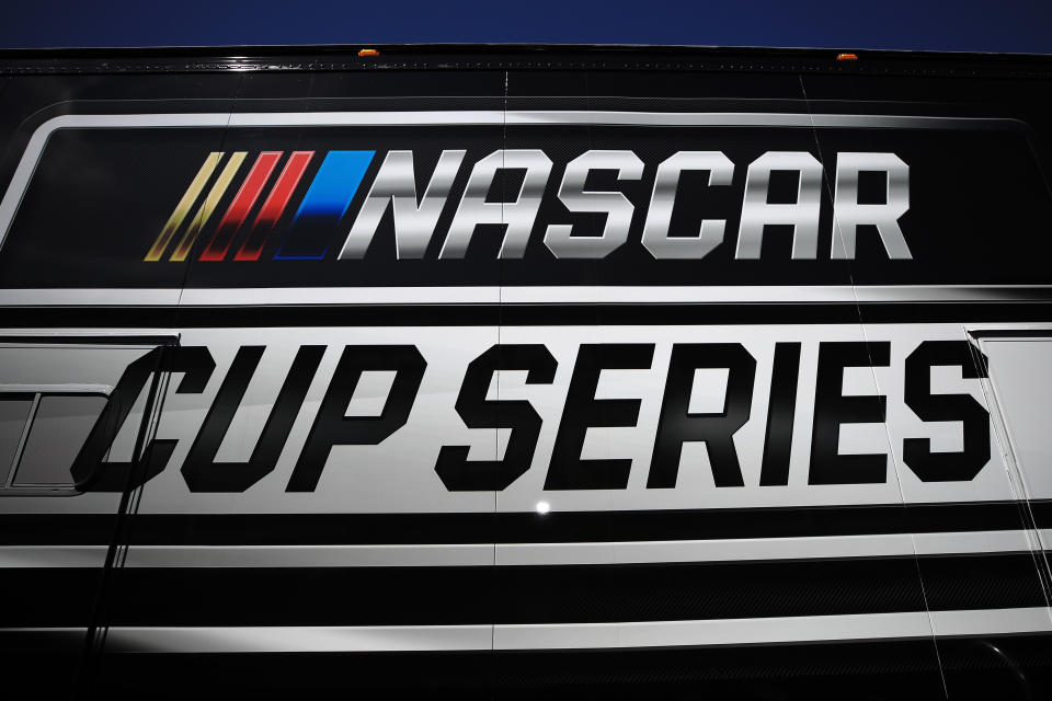 AVONDALE, ARIZONA - MARCH 06: A general view of the NASCAR Cup Series logo during practice for the NASCAR Cup Series FanShield 500 at Phoenix Raceway on March 06, 2020 in Avondale, Arizona. (Photo by Chris Graythen/Getty Images)