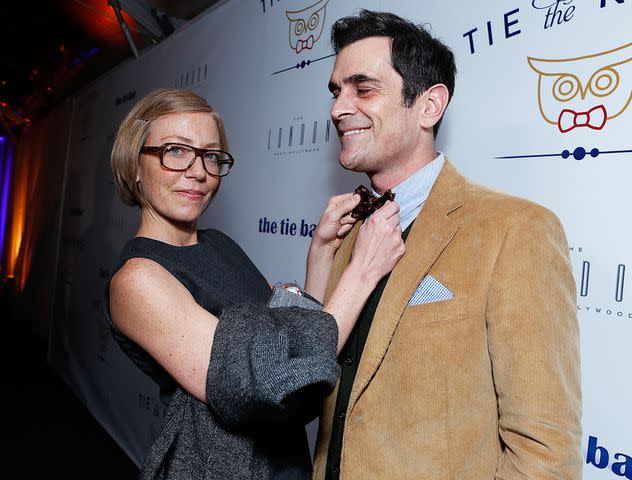 <p>Alexandra Wyman/Getty</p> Holly Burrell and Ty Burrell at the launch of Tie The Knot on November 14, 2012 in West Hollywood, California.