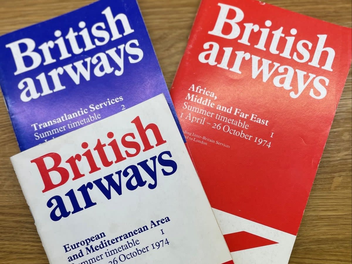 The original British Airways timetables, which began on 1 April 1974 (Jonathan Hinkles)