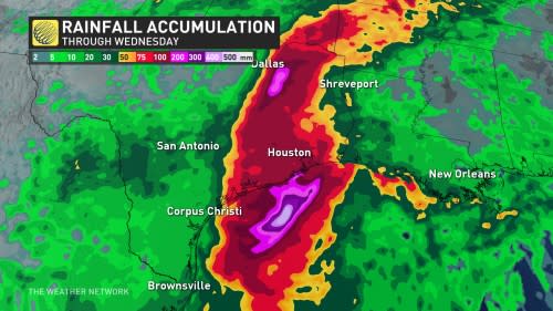 Beryl rainfall accumulation through Wednesday_July 7