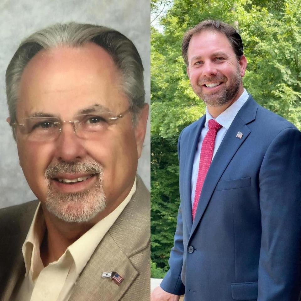 Mark Gidley (left) prevailed in a challenge Saturday  to his primary election brought by Etowah County Commissioner Jamie Grant.